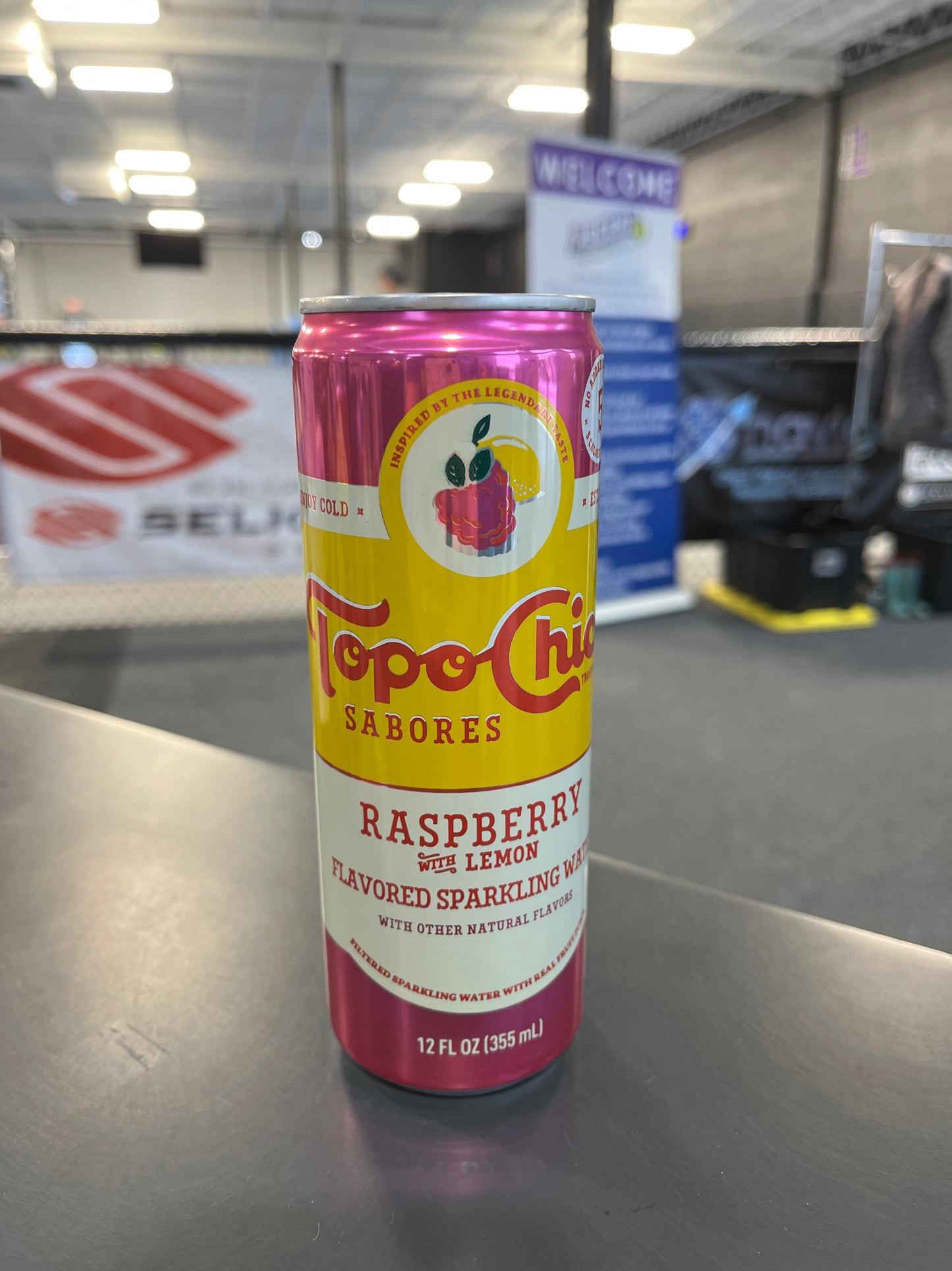 Topo Chico Raspberry with Lemon Sparkling Water